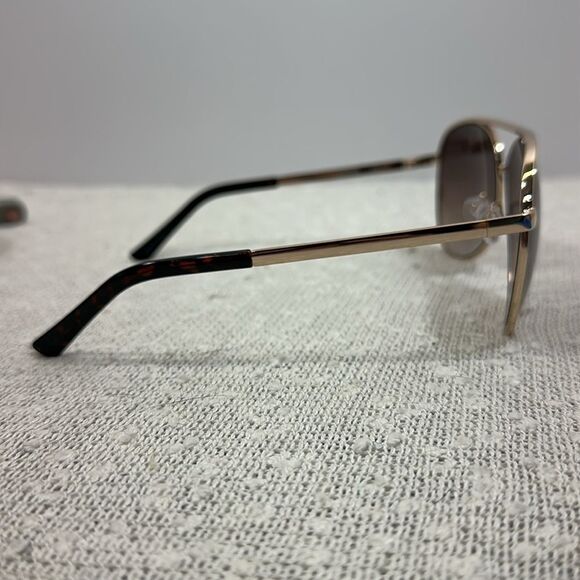 QUAY VIVIENNE Gold Brown Aviator Glasses Sunglasses w Case - Picture 9 of 11